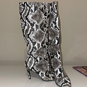 Snake print boots